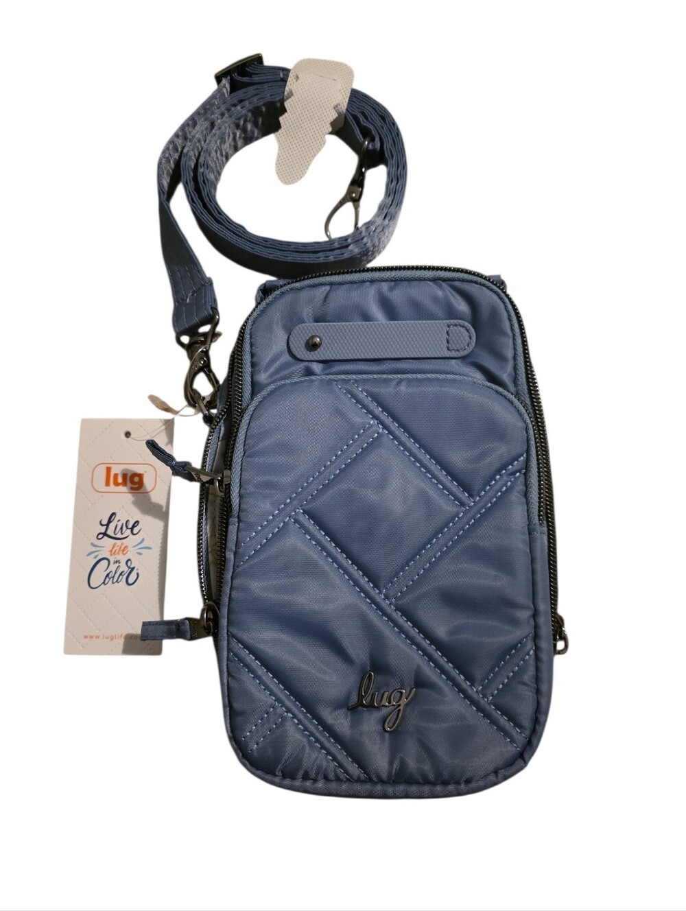 lug Light Blue Quilted Crossbody Bag - Picture 2 of 4